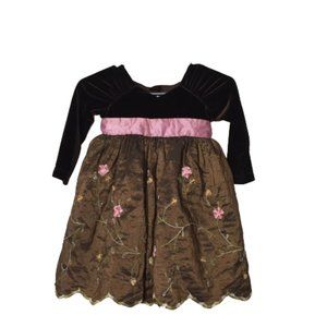 Joan Michelle Size 3 Baby Girls Brown Dress